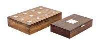 Two Danish Rosewood and Silver Boxes, Hans Hansen Length of longest 8 3/4 inches.