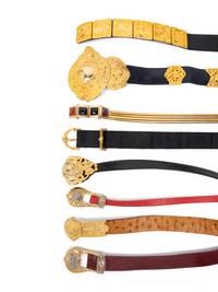Eight Designer Belts: Two Roberta di Camerina, Six Judith Leiber