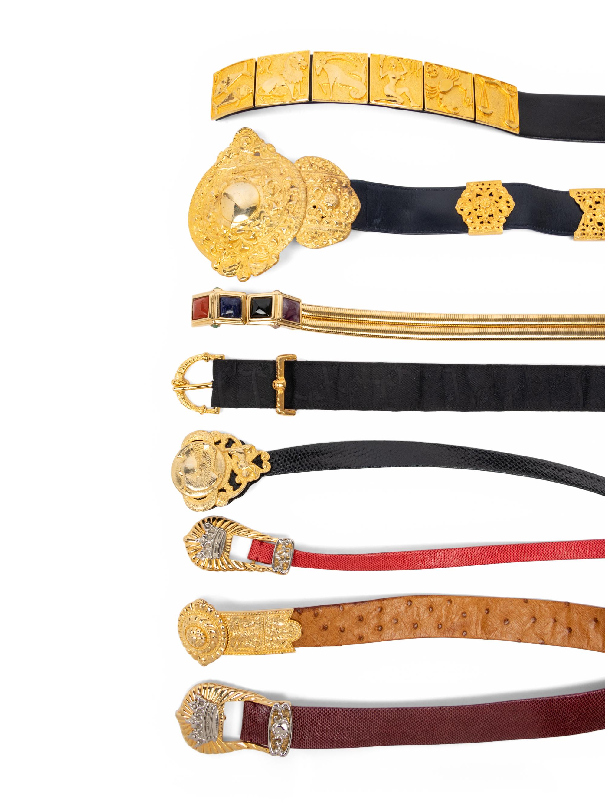 Eight Designer Belts: Two Roberta di Camerina, Six Judith Leiber