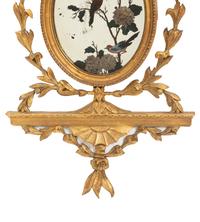 A Pair of George III Giltwood and Reverse-Painted Mirror Wall Appliques
