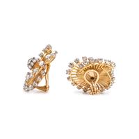 YELLOW GOLD AND DIAMOND EARCLIPS