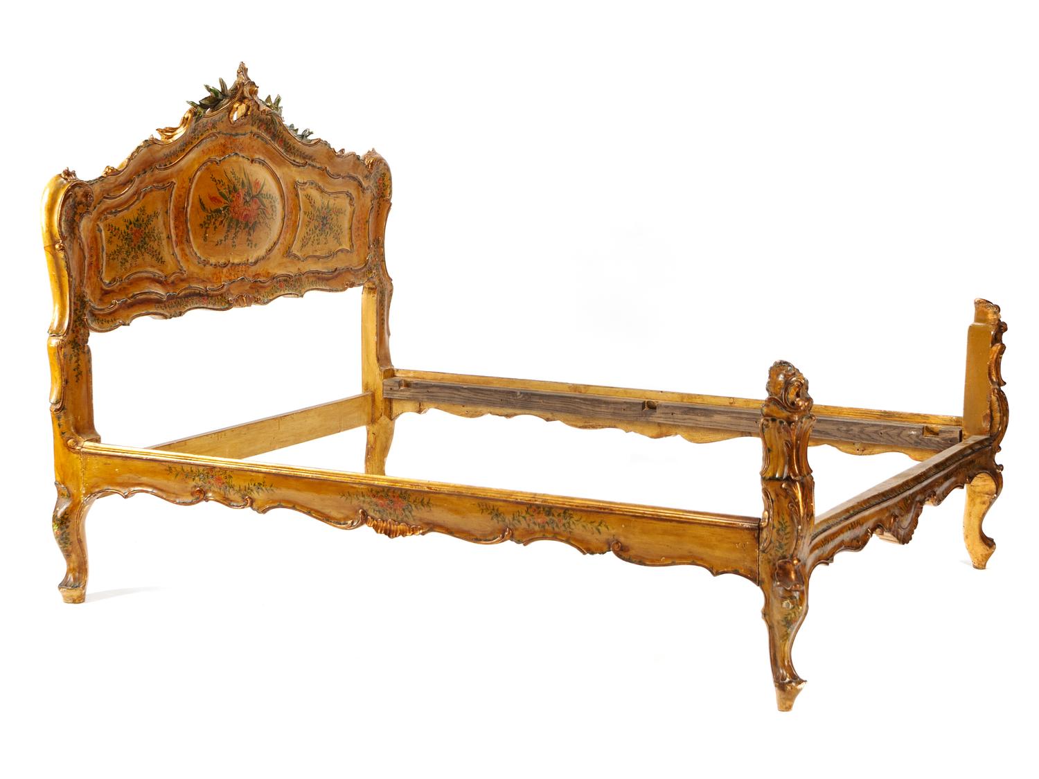 A Venetian Painted Bed Frame