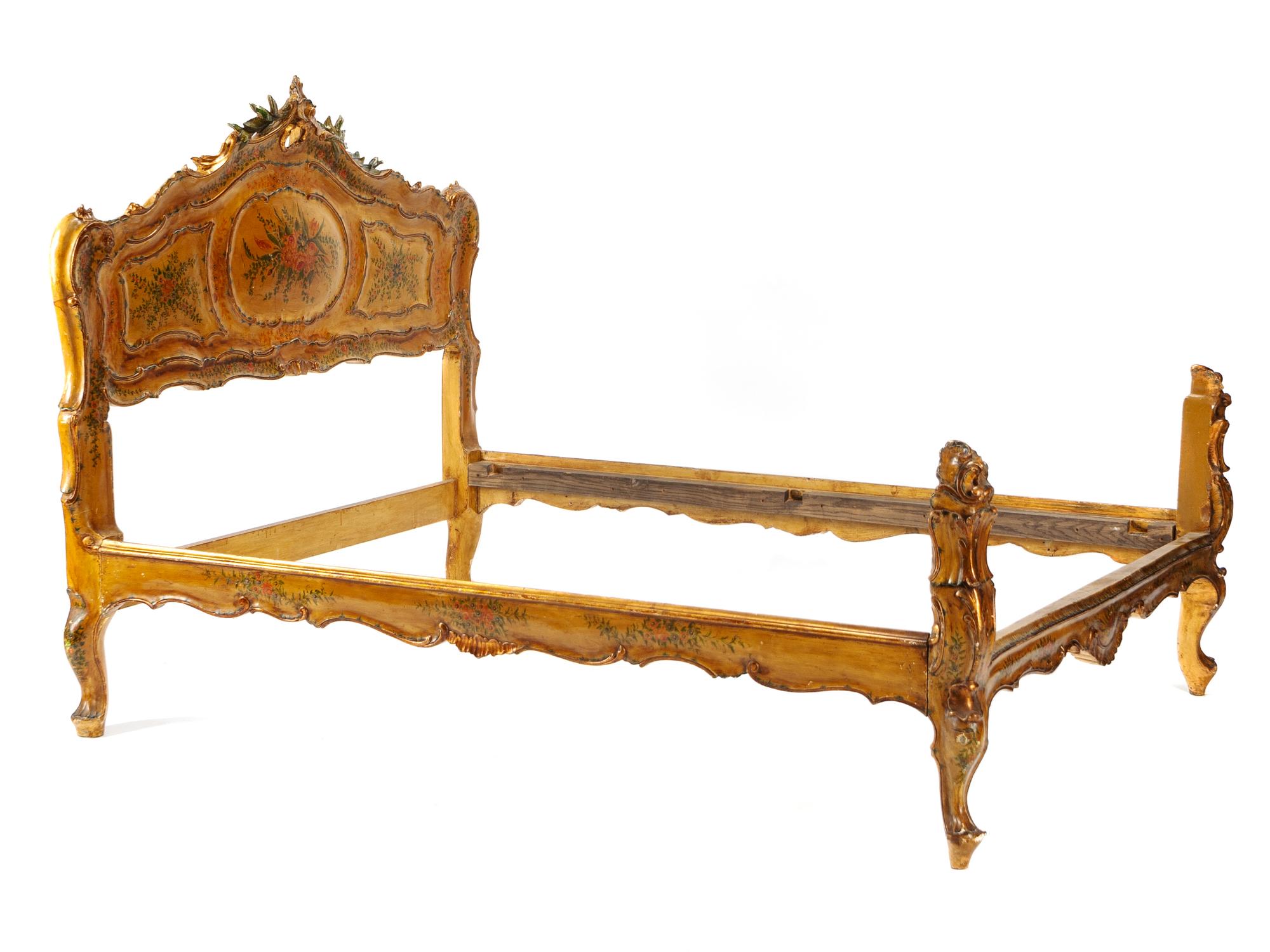 A Venetian Painted Bed Frame