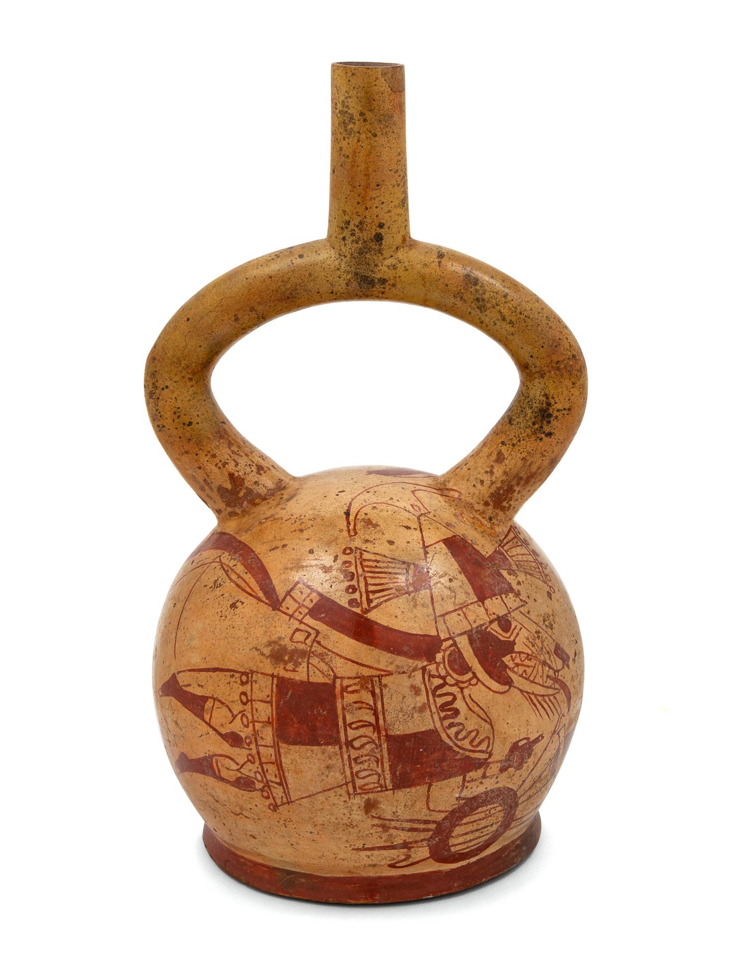 A Mochica Pottery Stirrup Vessel