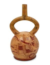 A Mochica Pottery Stirrup Vessel