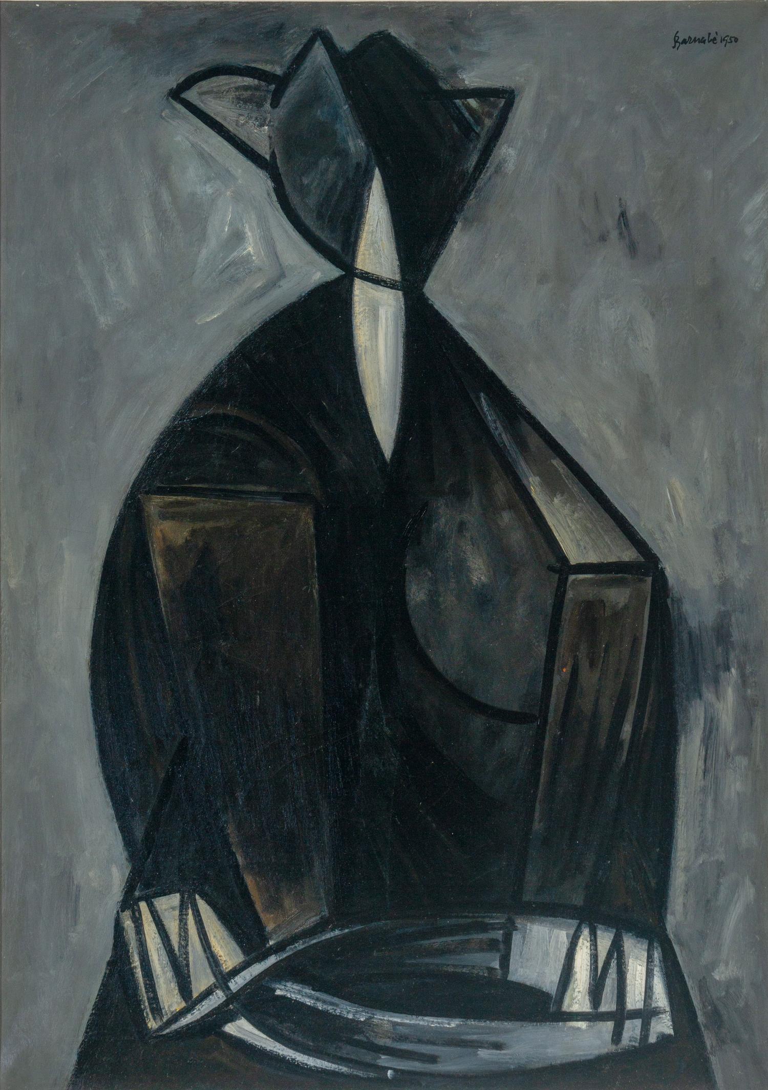 Figura Seduta, Fondo Nero (Sitting Figure: Black Background) , 1950