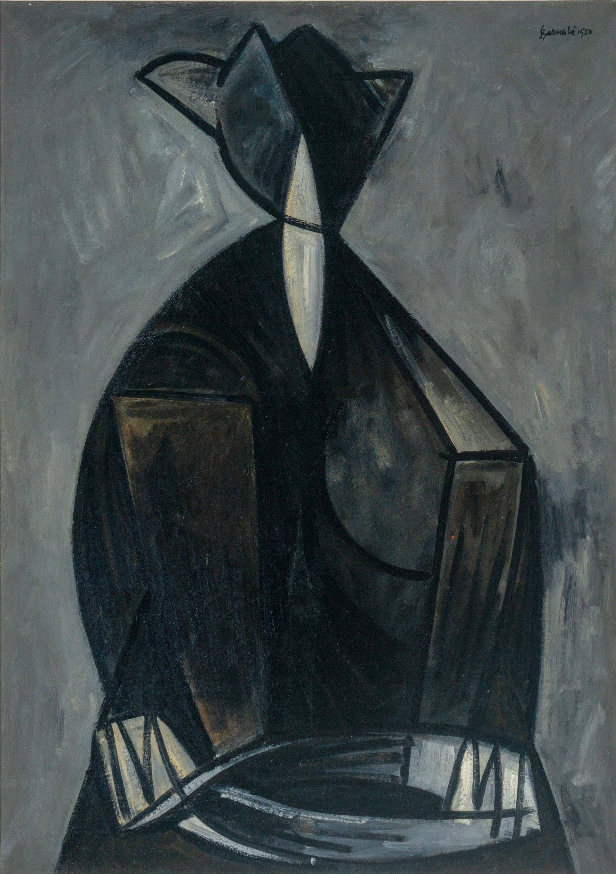 Figura Seduta, Fondo Nero (Sitting Figure: Black Background) , 1950