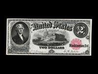 A Series 1880 $2 Legal Tender Note (PCGS-C XF45) [Fr. 55]