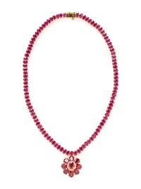 COMPOSITE GEM AND DIAMOND NECKLACE