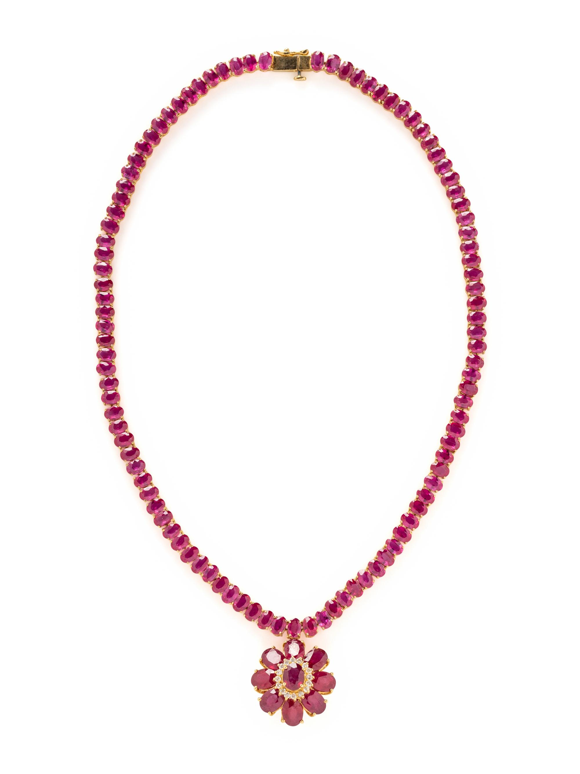 COMPOSITE GEM AND DIAMOND NECKLACE