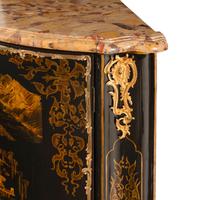 A Pair of Louis XV Chinese and European Lacquer and Gilt Bronze Mounted Encoignures