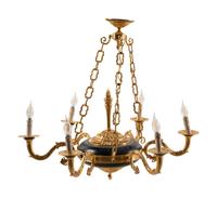 An Empire Style Gilt Bronze Six-Light Chandelier