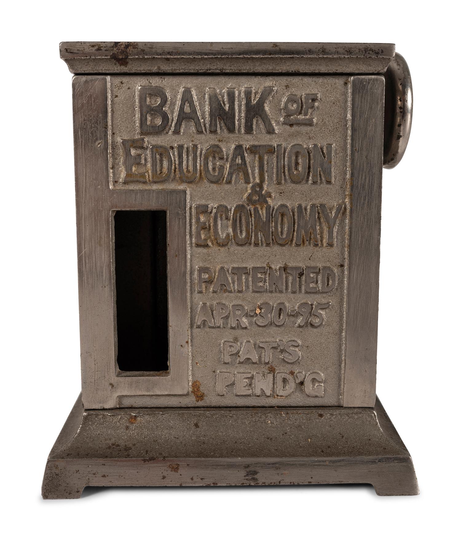 A "Bank of Education and Economy" Cast Iron Mechanical Bank