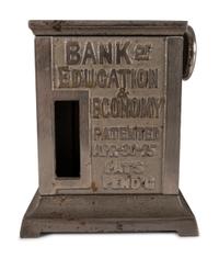 A "Bank of Education and Economy" Cast Iron Mechanical Bank