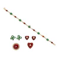 ANTIQUE, COLLECTION OF ENAMEL, SEED PEARL, DIAMOND, AND YELLOW GOLD JEWELRY