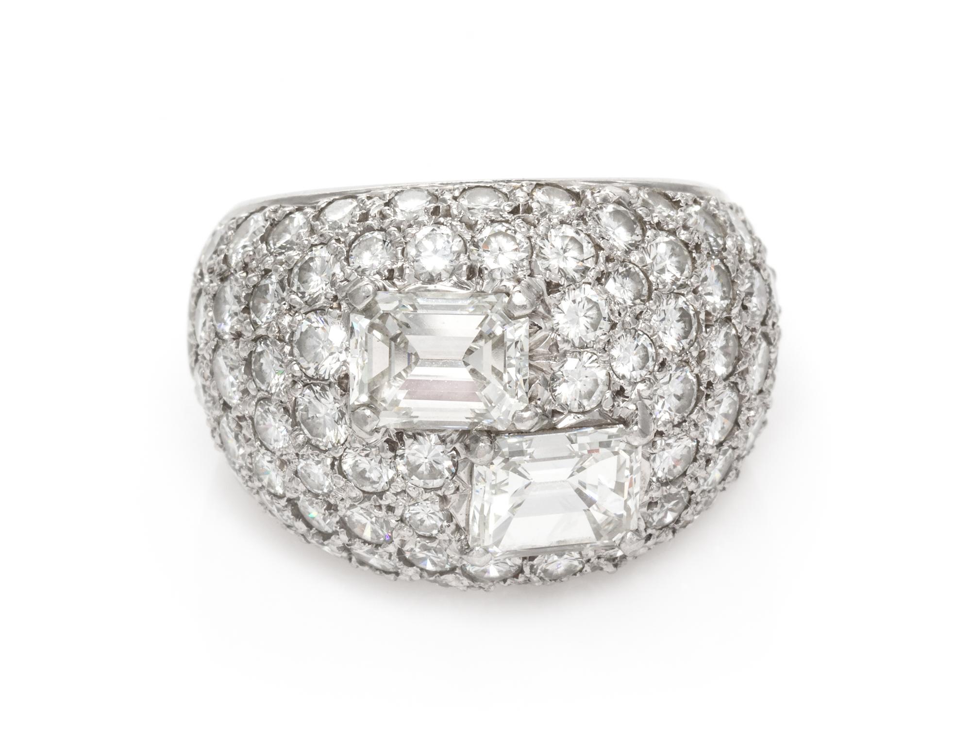 A Platinum and Diamond Bombe Ring, Beny Sofer, 13.30 dwts.