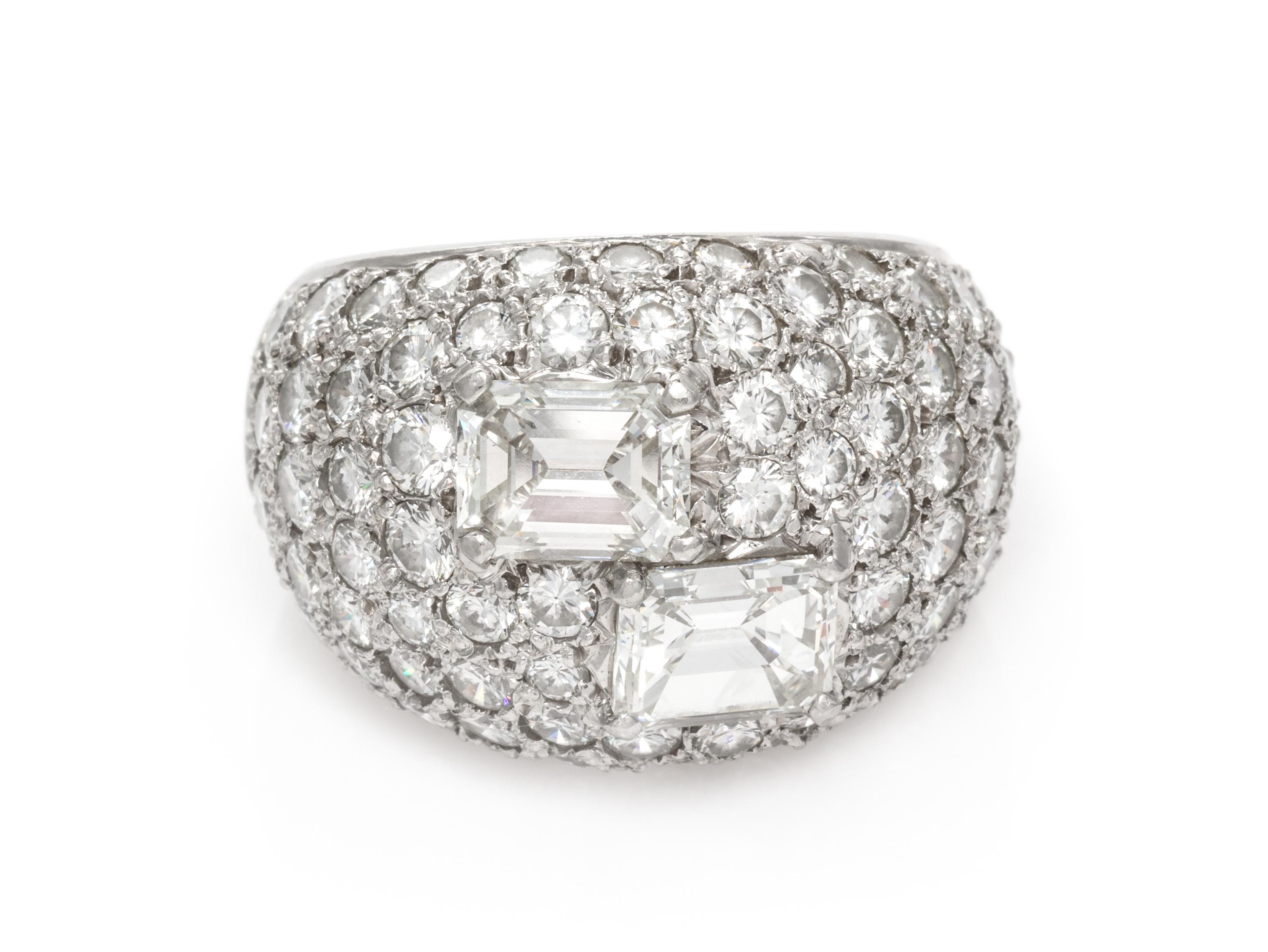 A Platinum and Diamond Bombe Ring, Beny Sofer, 13.30 dwts.