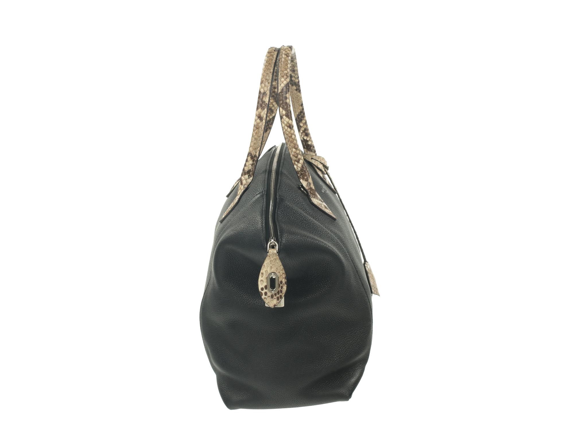 Louis Vuitton Lockit MM Bag with Python Trim