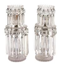 An English Cut Glass Girandole Height 10 1/2 inches. — 20TH CENTURY