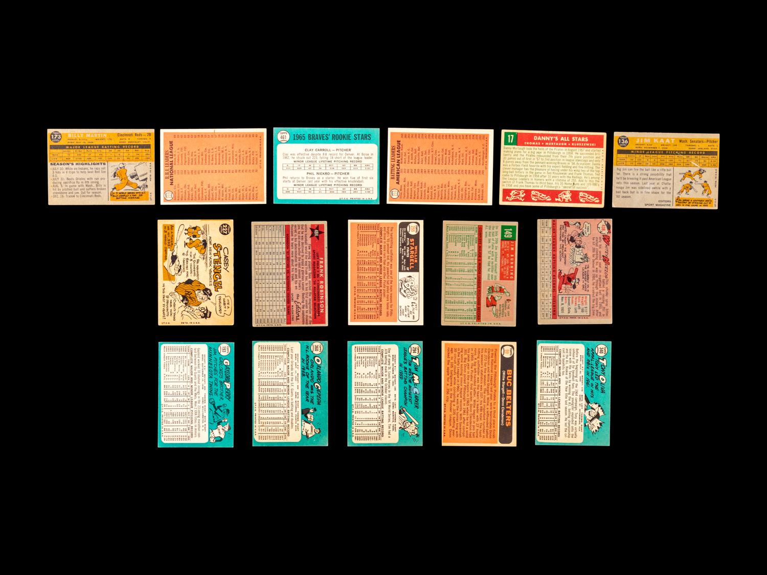 A Group of 245 Assorted 1950s and 1960s Topps Baseball Cards Including Stars and Hall of Famers,