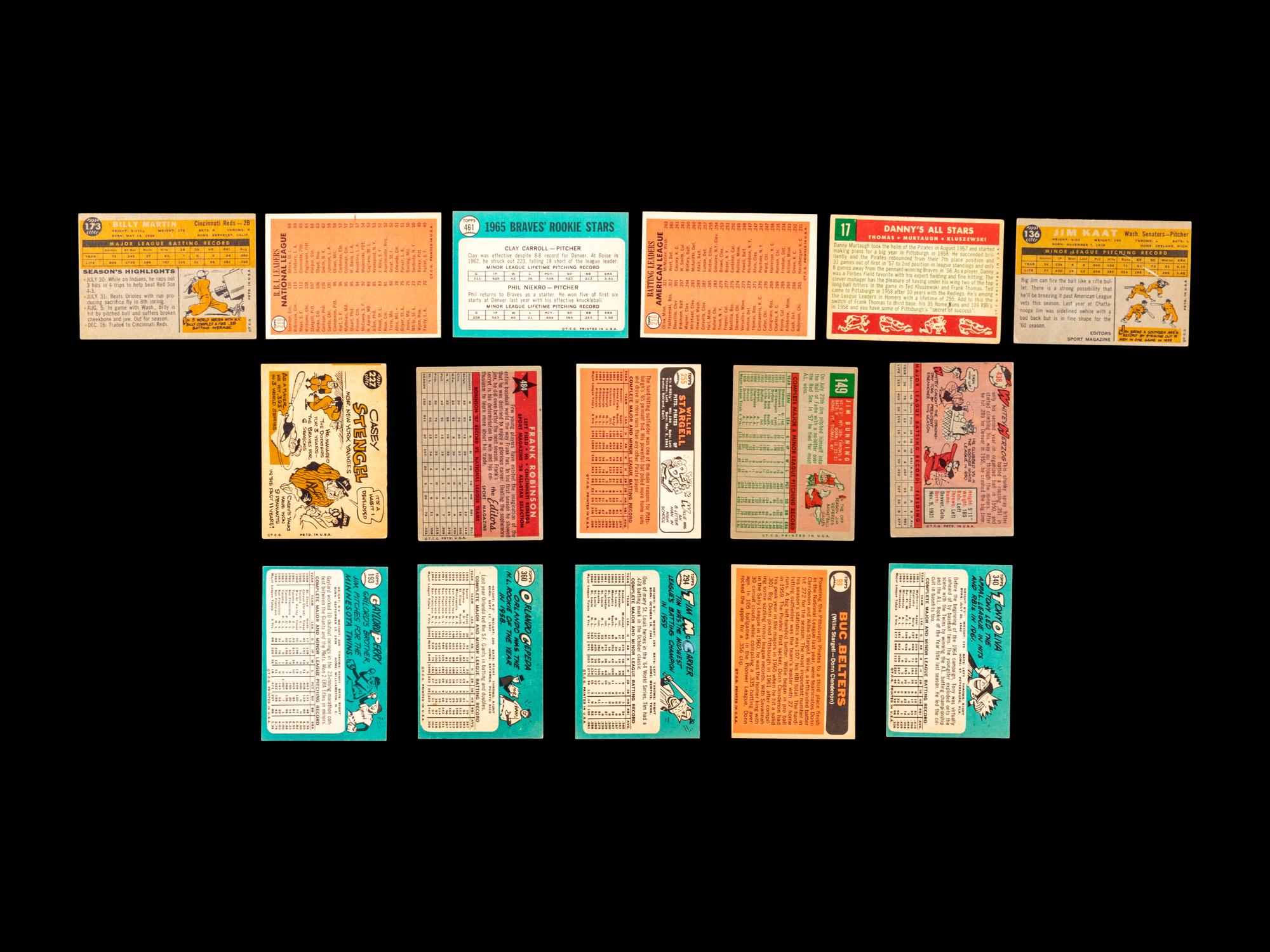 A Group of 245 Assorted 1950s and 1960s Topps Baseball Cards Including Stars and Hall of Famers,