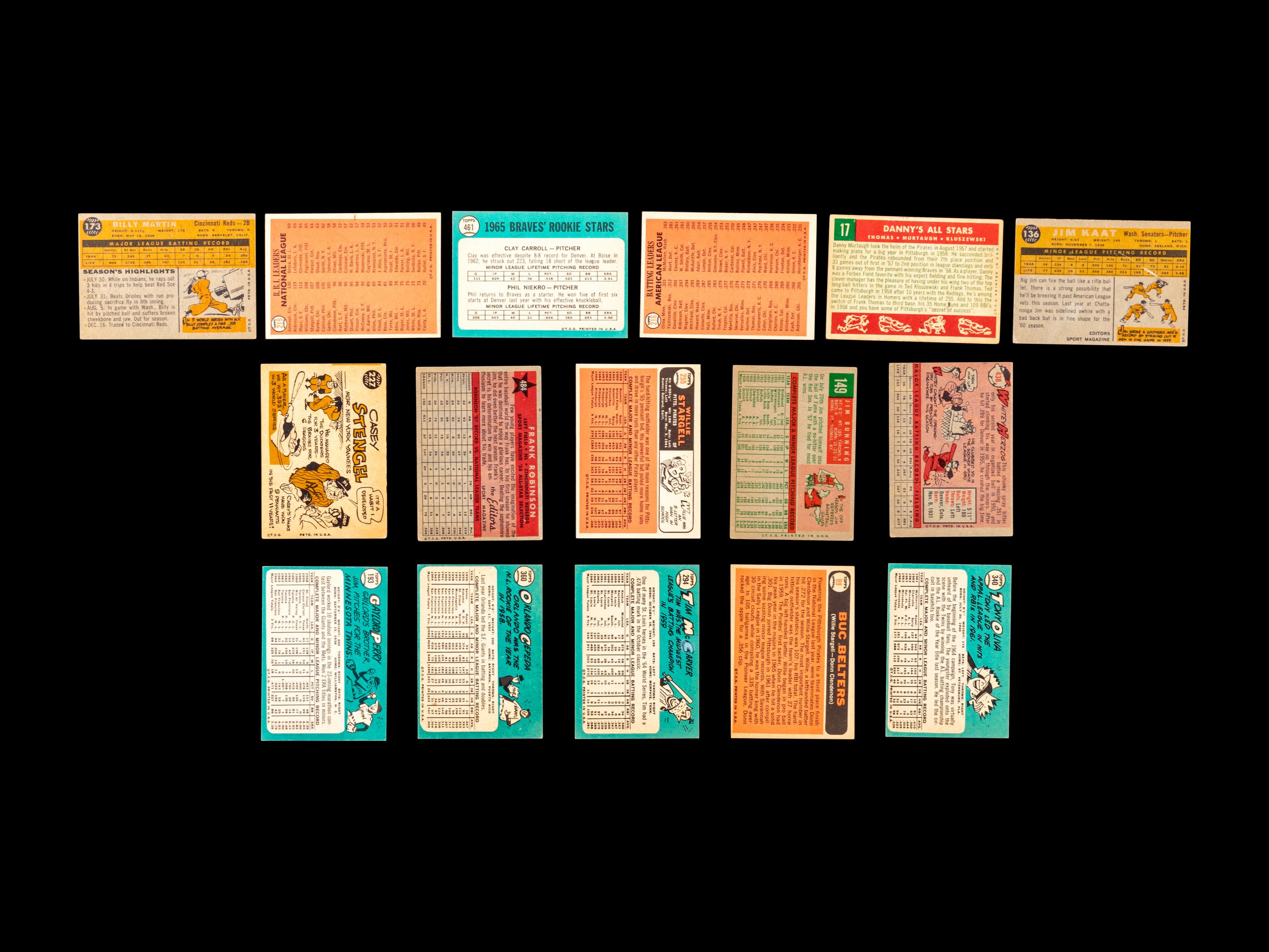 A Group of 245 Assorted 1950s and 1960s Topps Baseball Cards Including Stars and Hall of Famers,