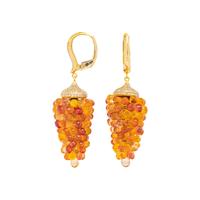 ORANGE SAPPHIRE AND DIAMOND EARRINGS