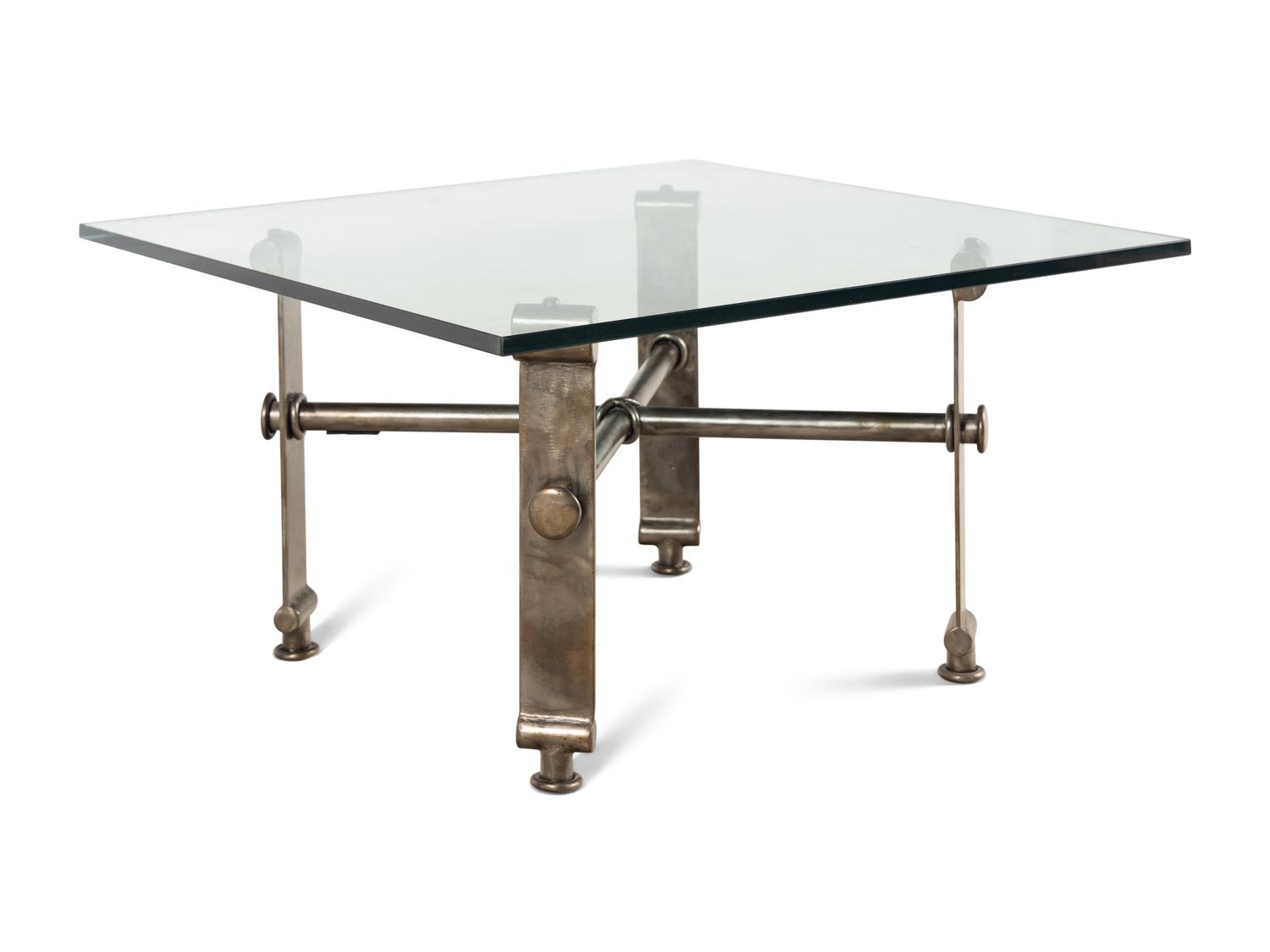 An Ilana Goor Bronze and Glass Coffee Table