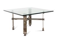 An Ilana Goor Bronze and Glass Coffee Table