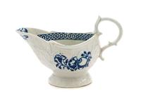 An English Blue and White Porcelain Sauce Boat — C. 1770