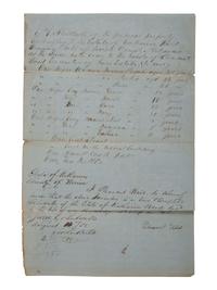[SLAVERY & ABOLITION]. Two manuscript inventories of the estate of Catherine Ward, each listing 10 enslaved individuals. Union County, AR, 10 August 1858 and 24 January 1859.