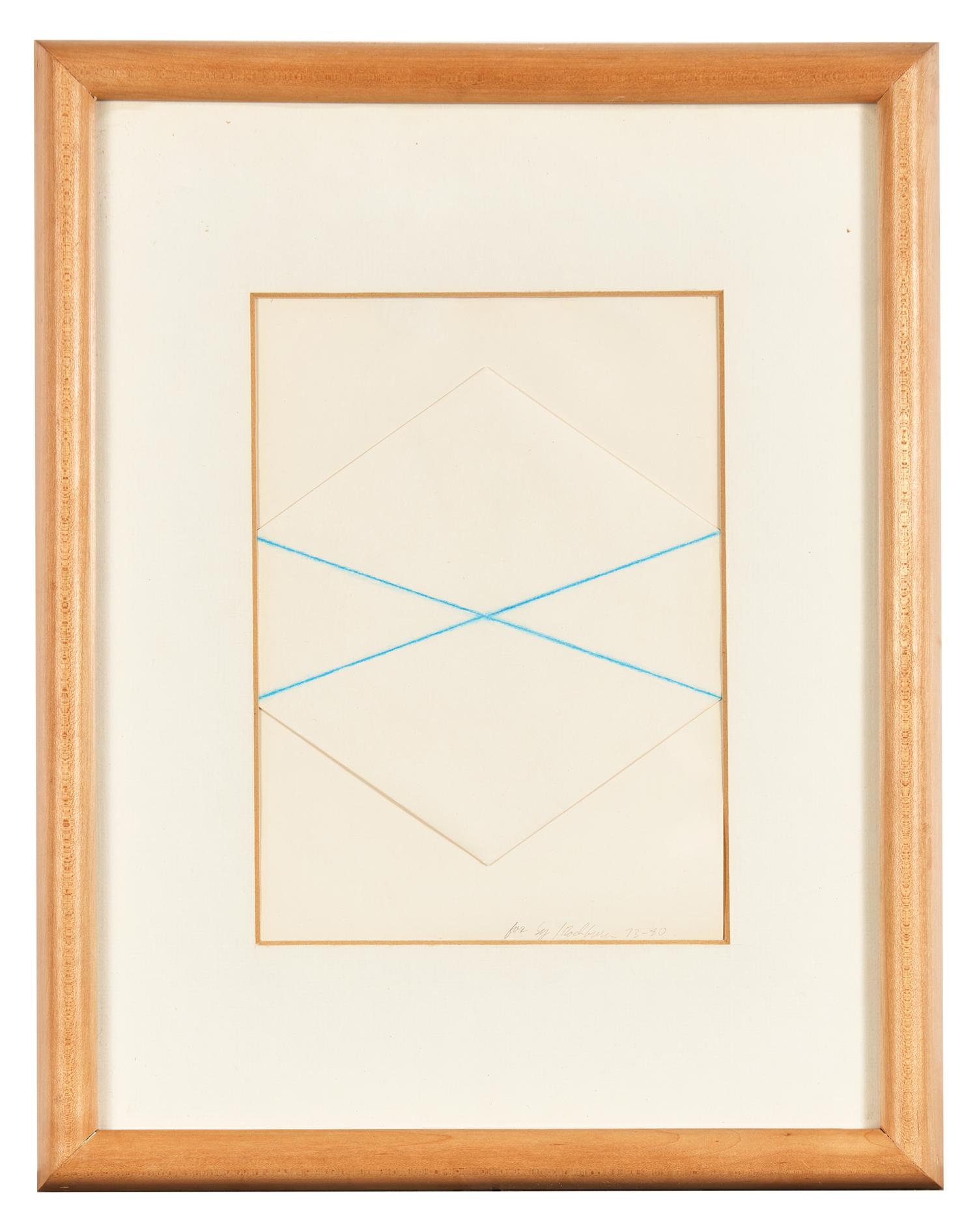 Untitled (Folded Paper and Blue Line), 1973-80