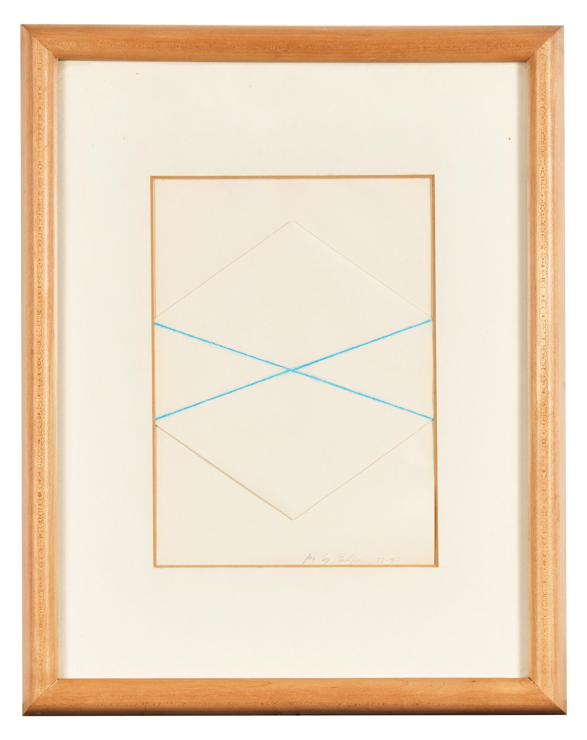 Untitled (Folded Paper and Blue Line), 1973-80