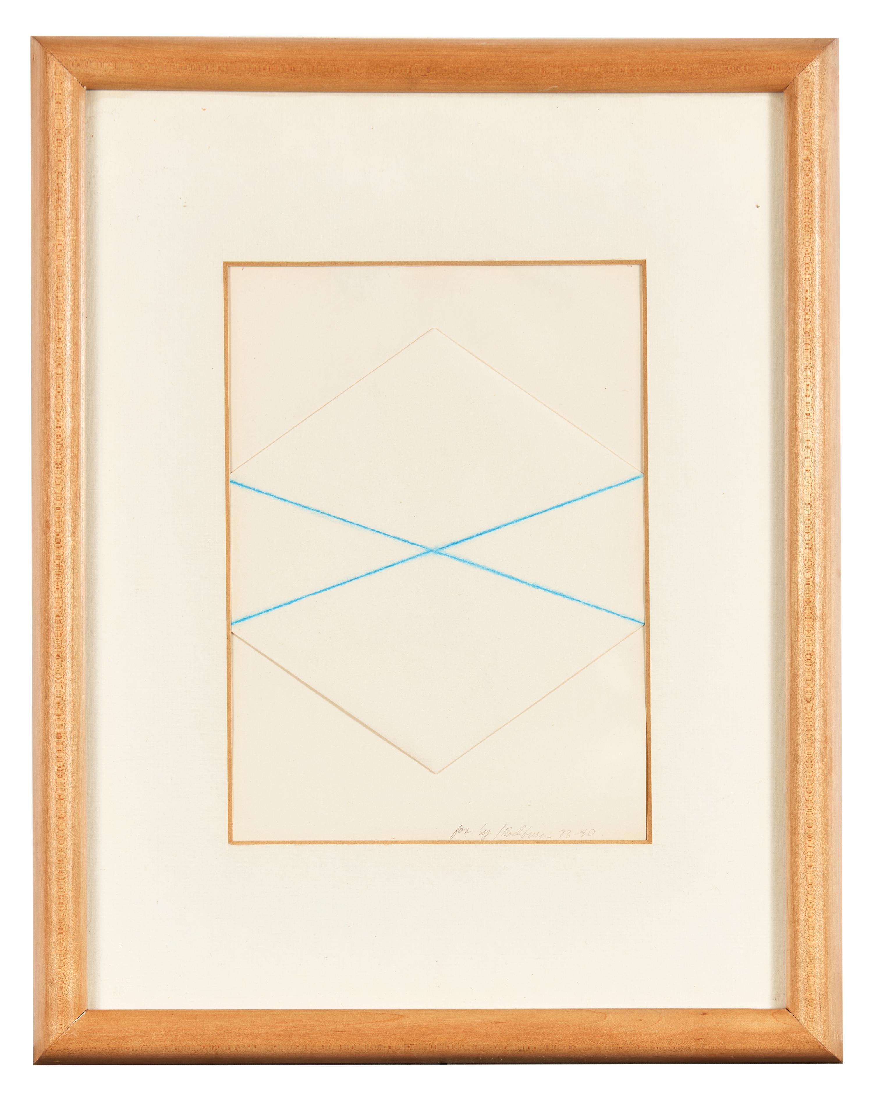 Untitled (Folded Paper and Blue Line), 1973-80