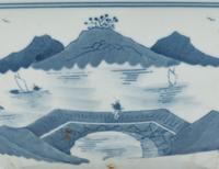 Three Chinese Export Blue and White Porcelain Punch Bowls