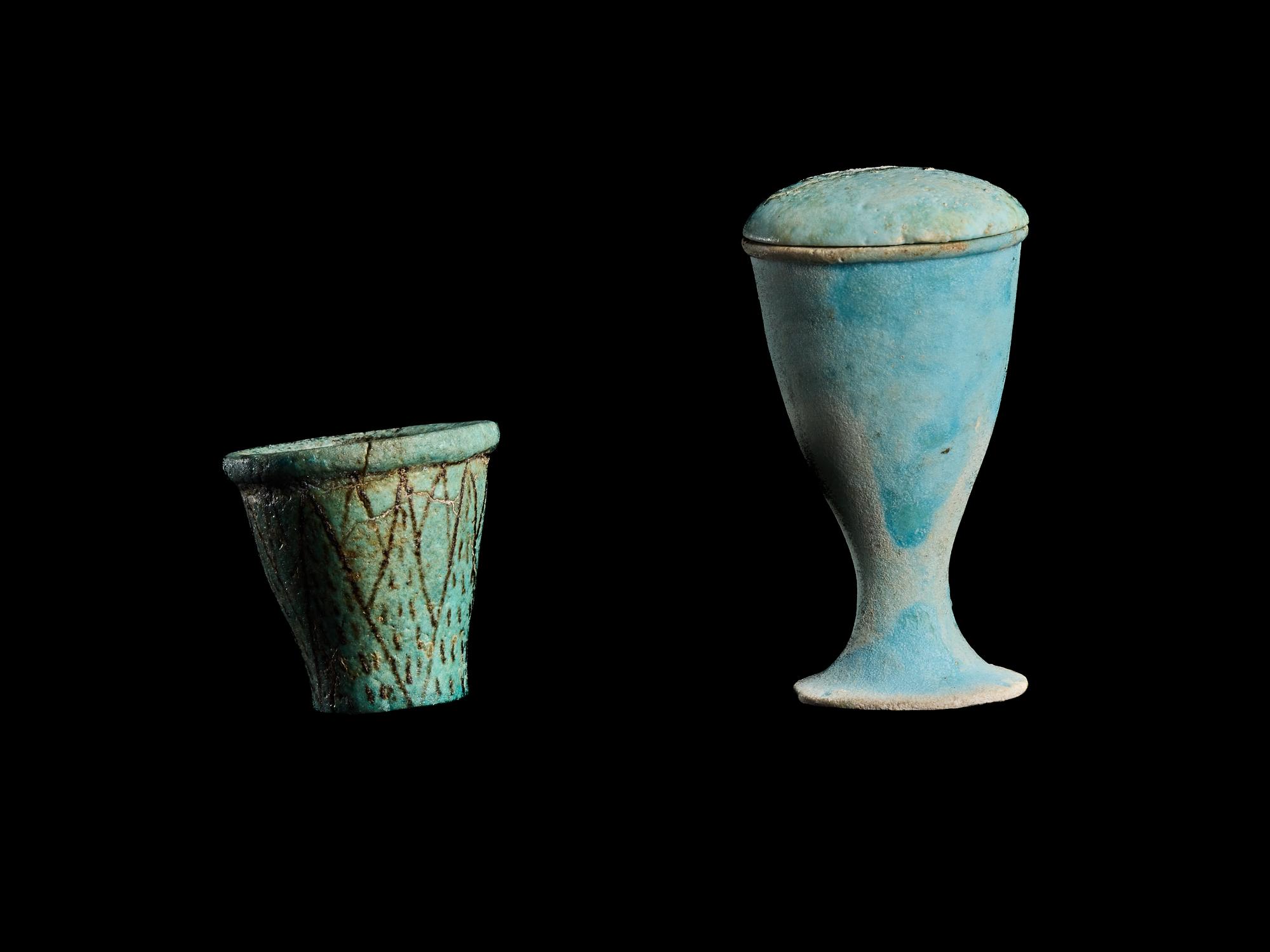 Two Egyptian Faience Cups