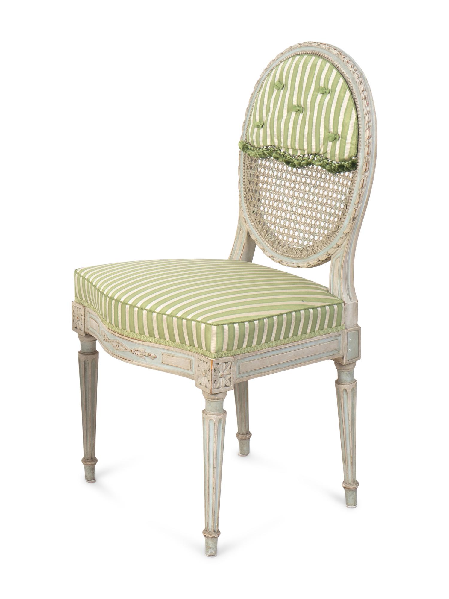 A Set of Six Louis XVI Grey Painted Chaises and Four Later Copies — CIRCA 1800