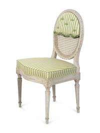 A Set of Six Louis XVI Grey Painted Chaises and Four Later Copies — CIRCA 1800