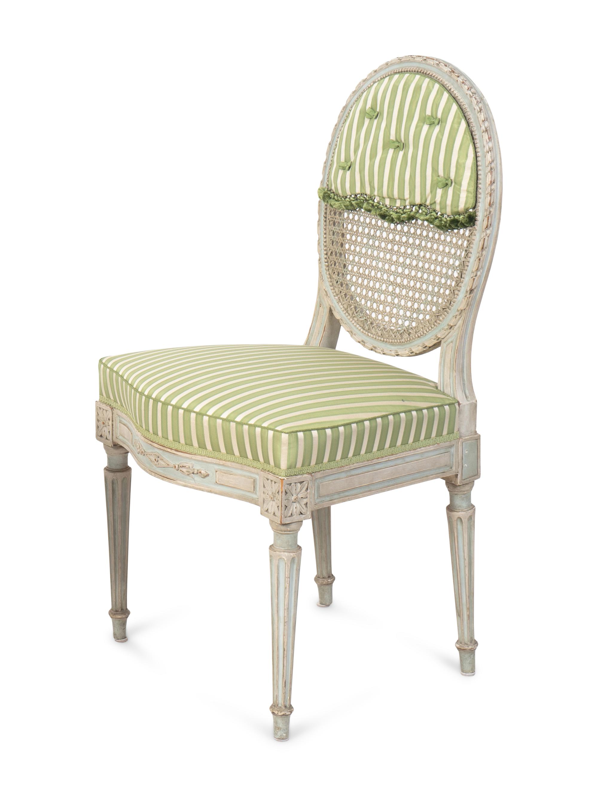 A Set of Six Louis XVI Grey Painted Chaises and Four Later Copies — CIRCA 1800
