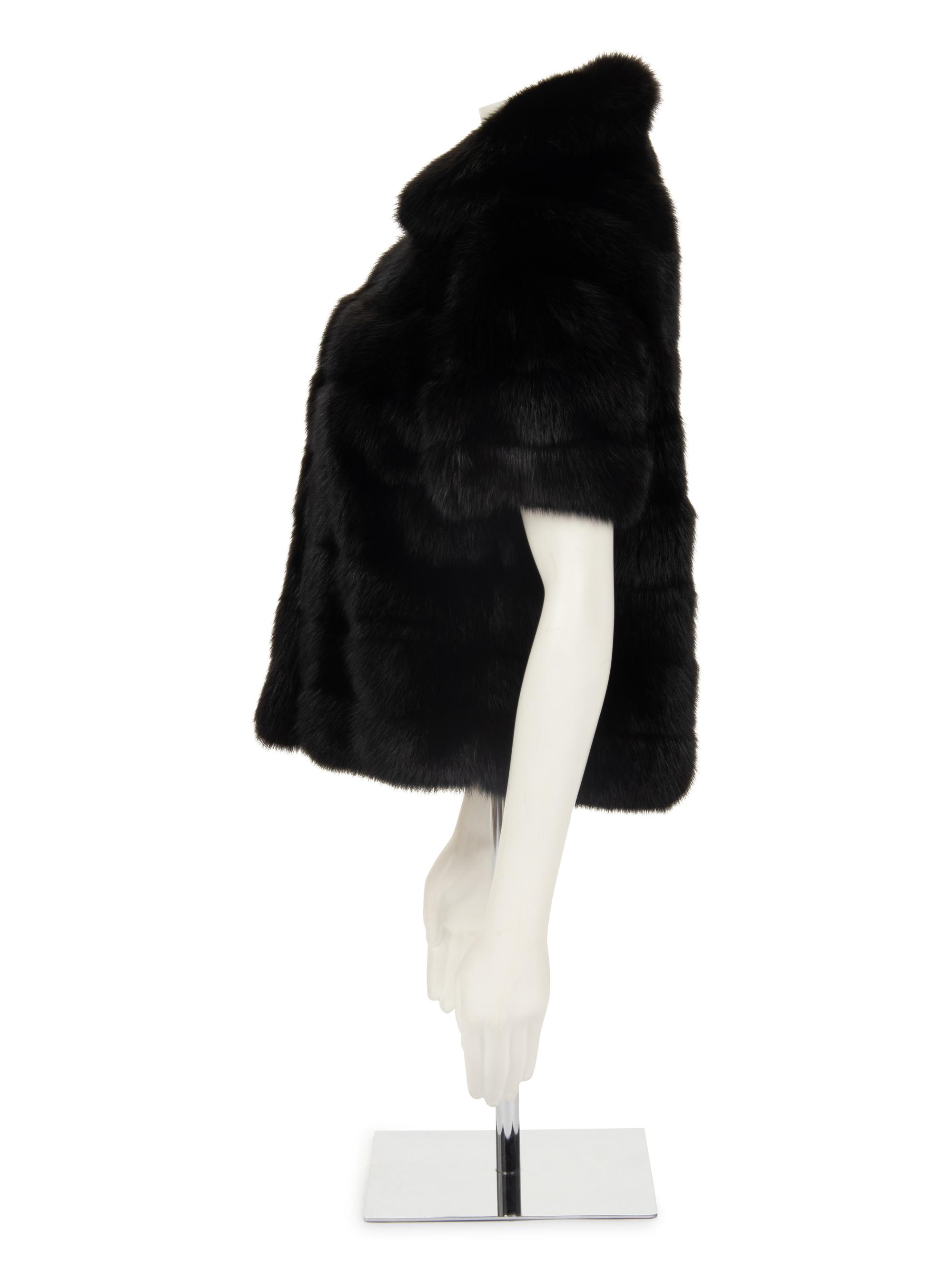 J. Mendel Fox Fur Short Sleeve Jacket