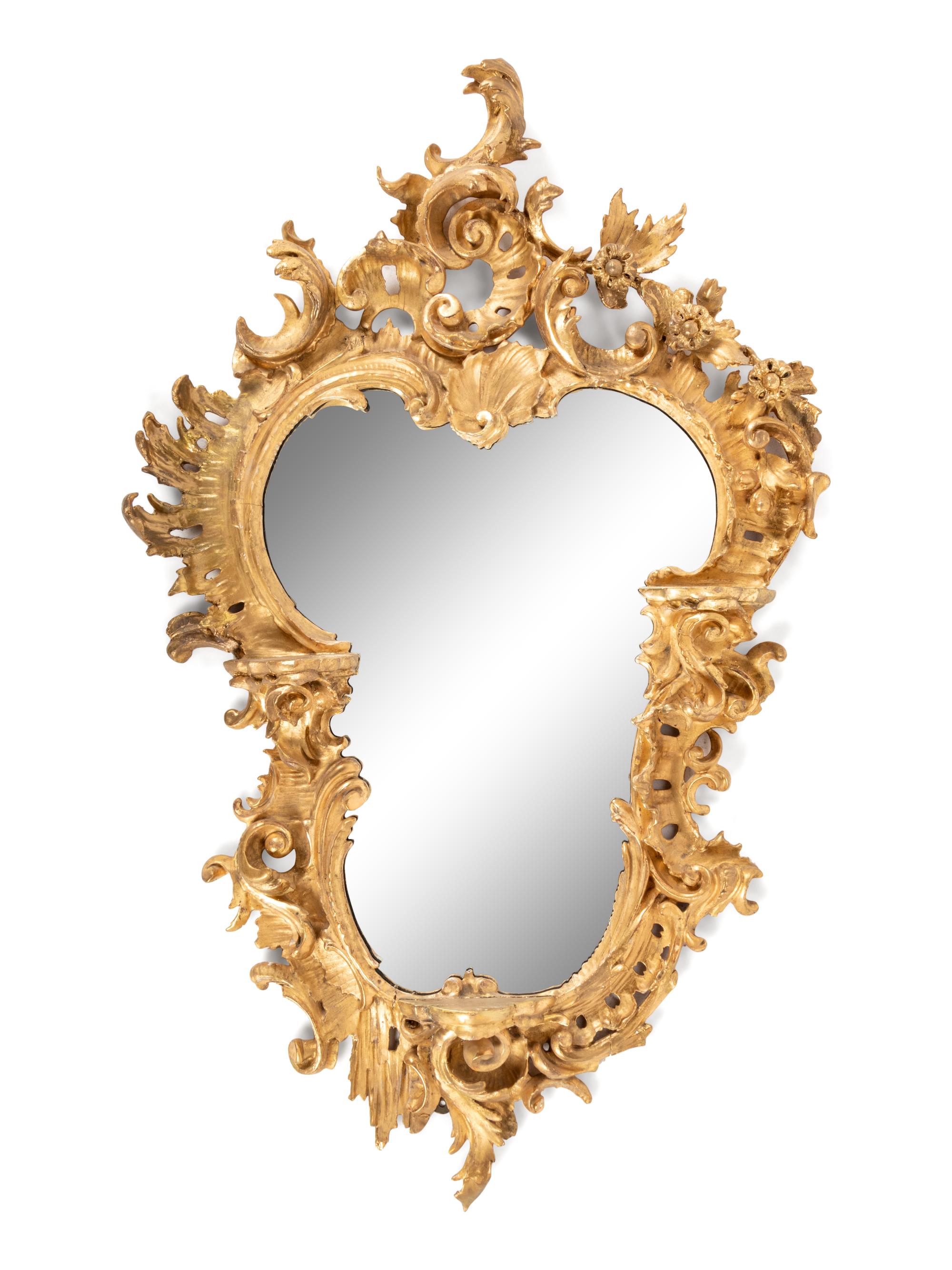 A Pair of Louis XV Giltwood Mirrors