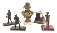 A Group of Bronze and Iron Figures Height of tallest 8 inches. — 19TH CENTURY AND LATER