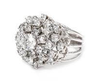 A 14 Karat White Gold and Diamond Ring, 7.10 dwts.