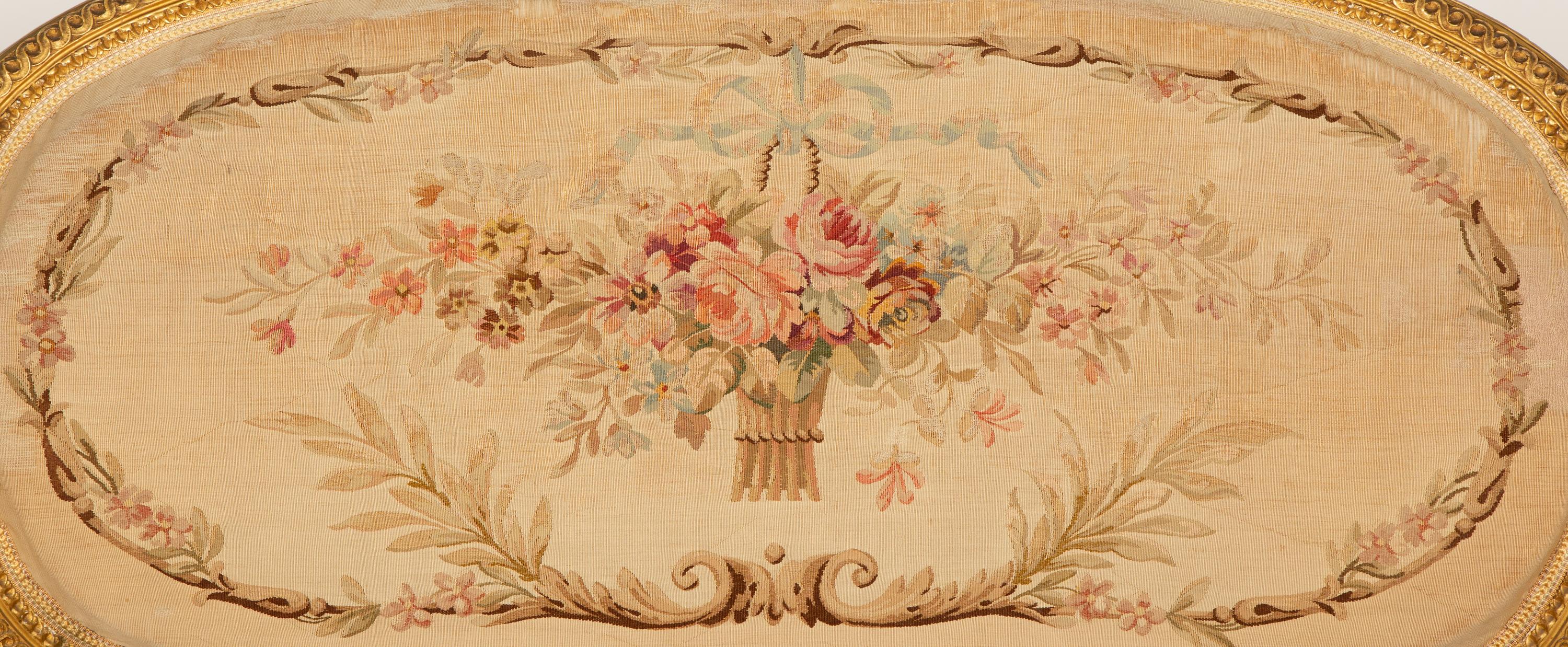 A Louis XVI Style Giltwood Three-Piece Seating Suite