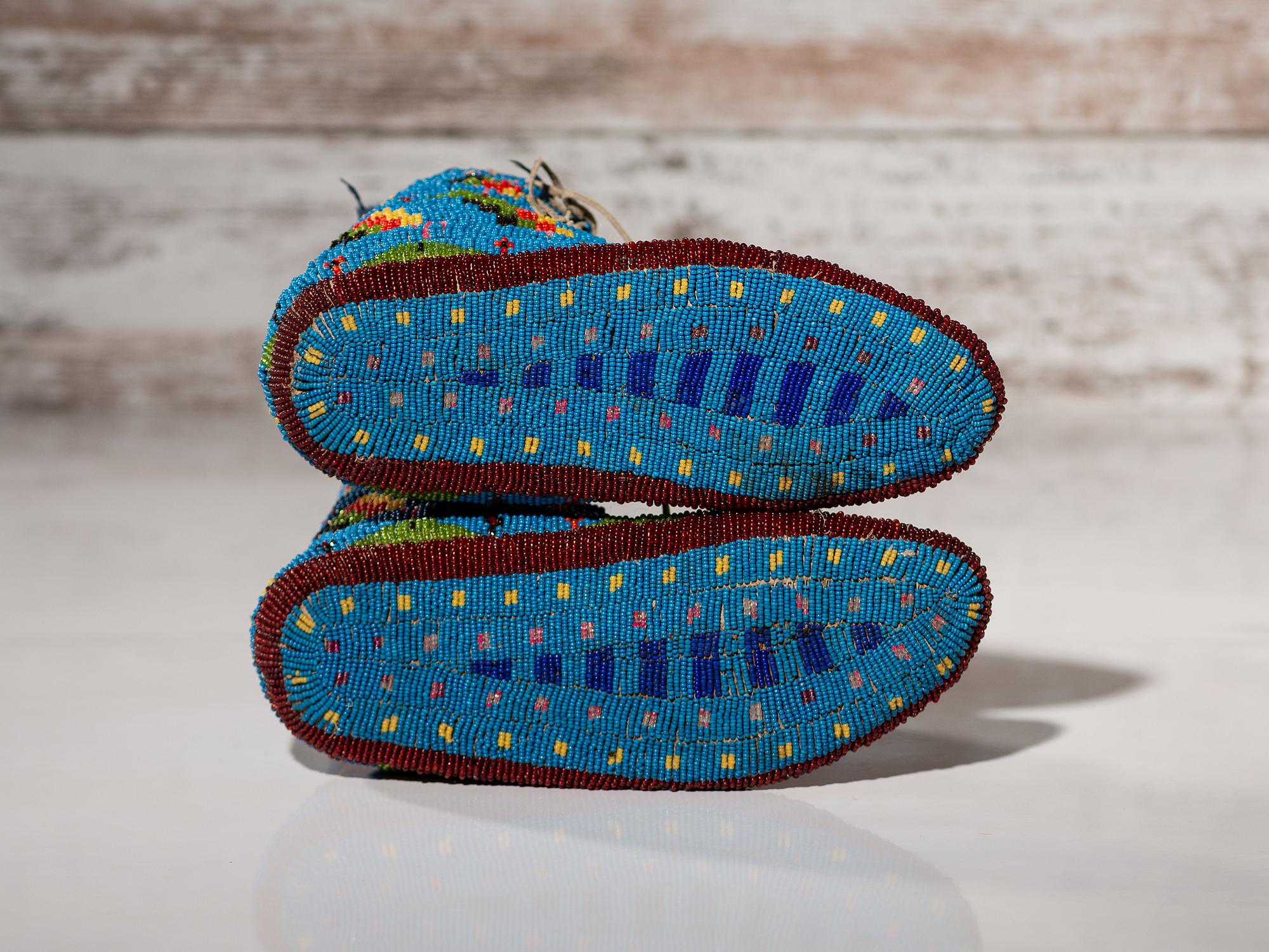 Sioux Fully Beaded Hightop Moccasins