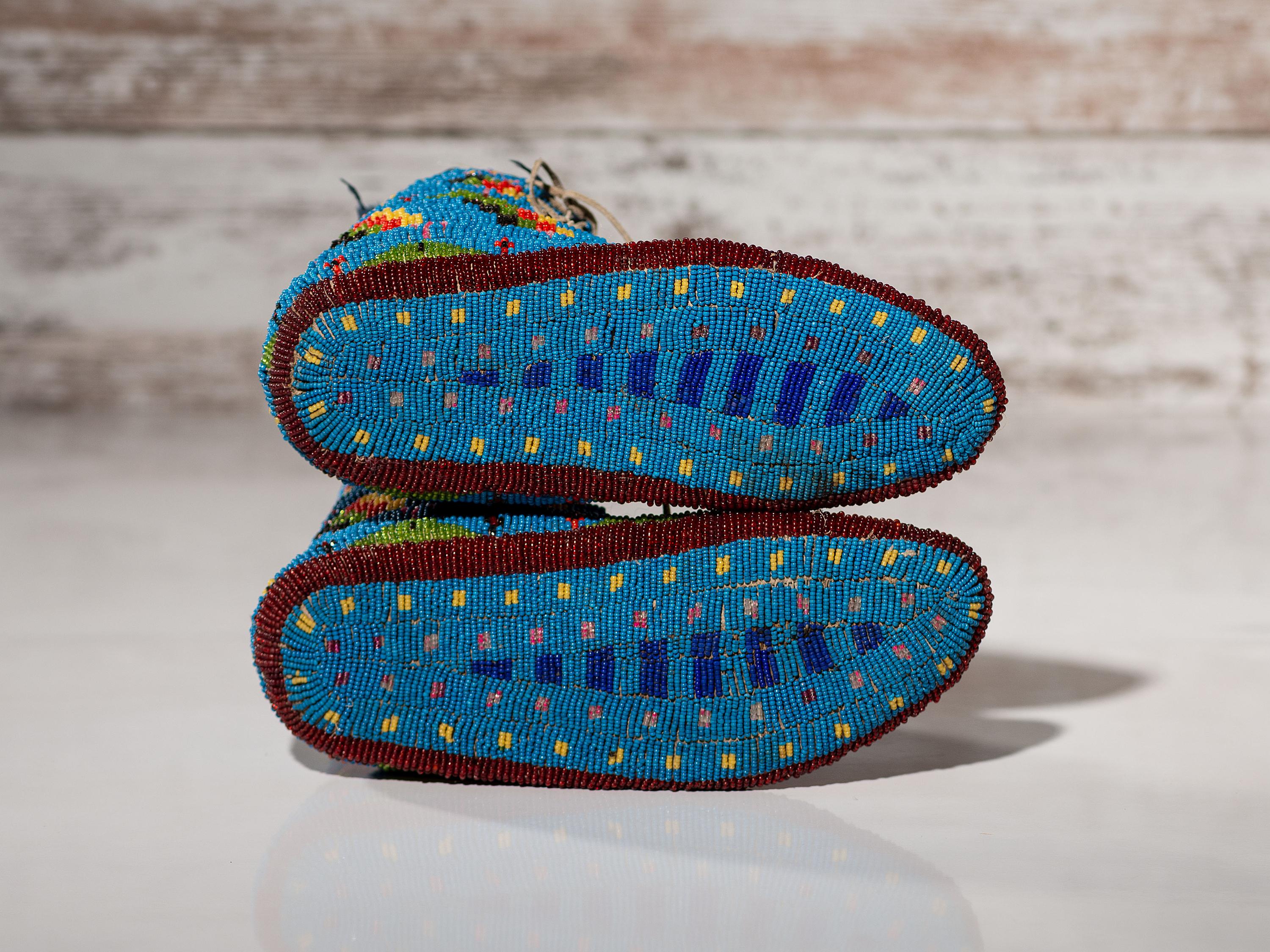 Sioux Fully Beaded Hightop Moccasins