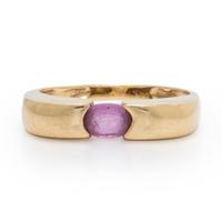 Yellow Gold and Pink Sapphire Ring