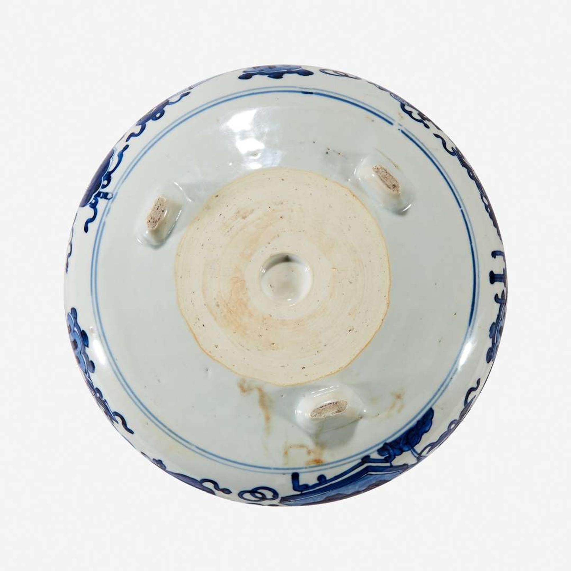 A Chinese blue and white-decorated tripod censer probably 18th Century