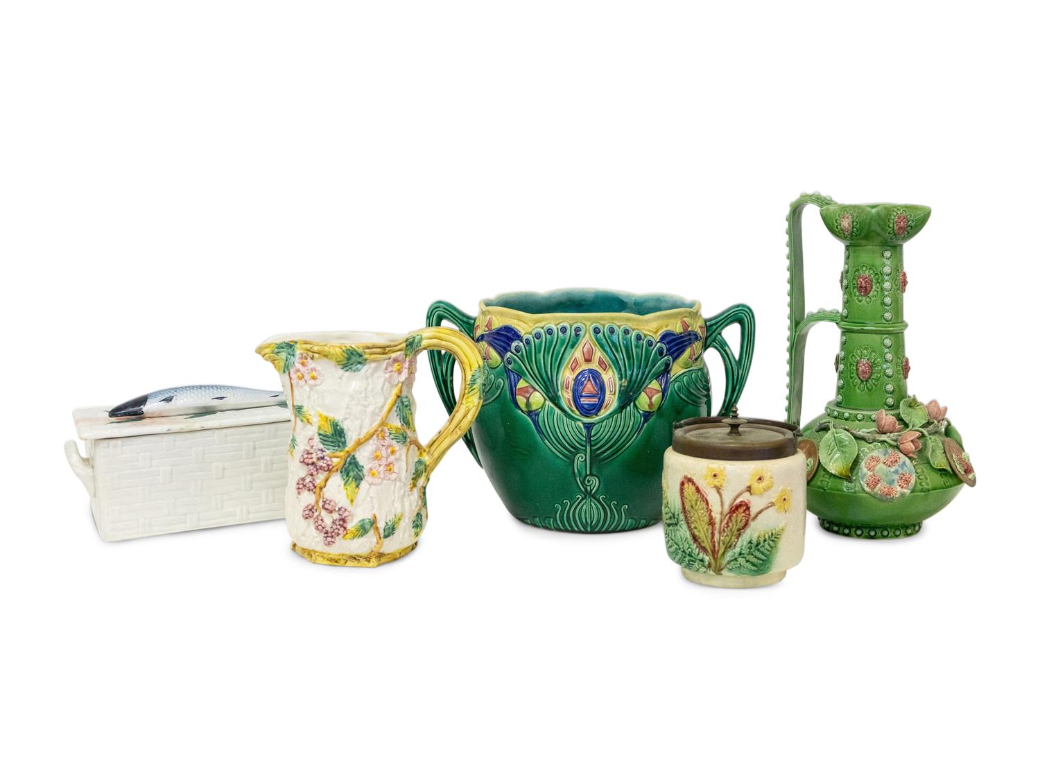 A Group of European Majolica Table Articles