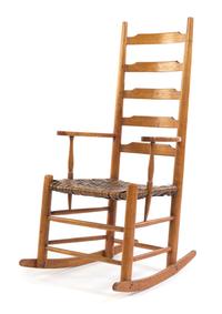 An American Ladder Back Rocking Chair Height 41 3/4 inches. — 19TH CENTURY